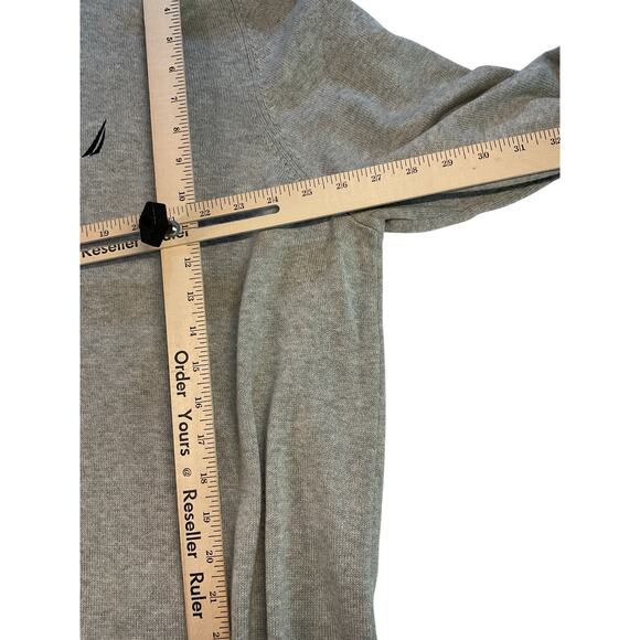Nautica Men’s 3XL Sweater Big & Tall Quarter Zip Pullover Light Gray NWT - Picture 4 of 12